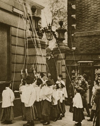 Choir boys of St. Clement Danes marking the boundaries of their parish by English Photographer